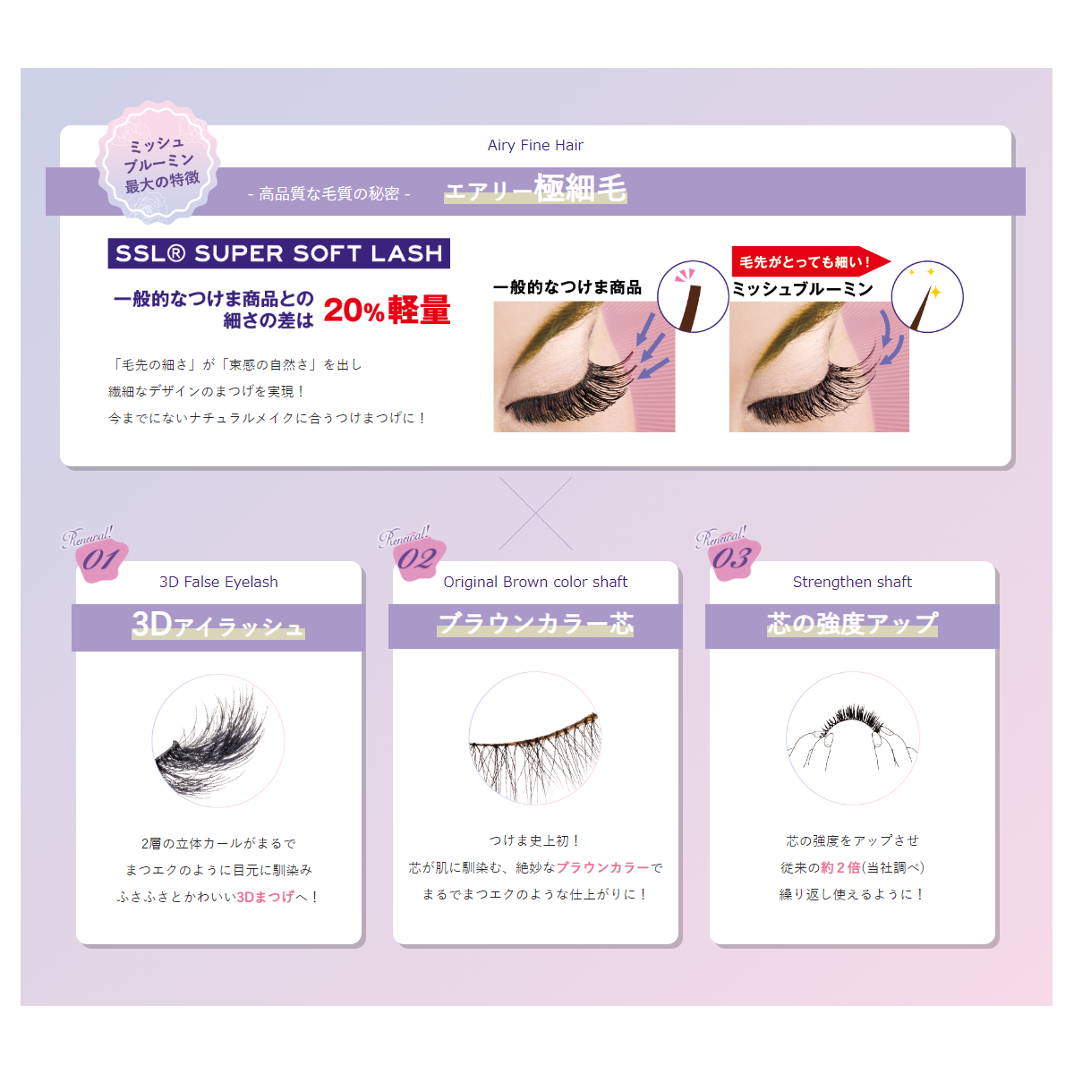 ミッシュブルーミン 3Dアイラッシュライン ※こちらは3D仕様になります